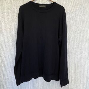 Nano Universe Navy Blue Relaxed Crew Neck Long Sleeve Pullover T-Shirt Size XL